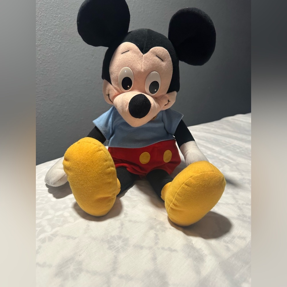 Vintage 1988 Mickey Mouse Plush Toy - Black, Red, Yellow 21’’